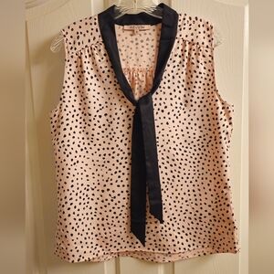 Review Soft Pink and Black Polka Dot Sleeveless Blouse, AU12